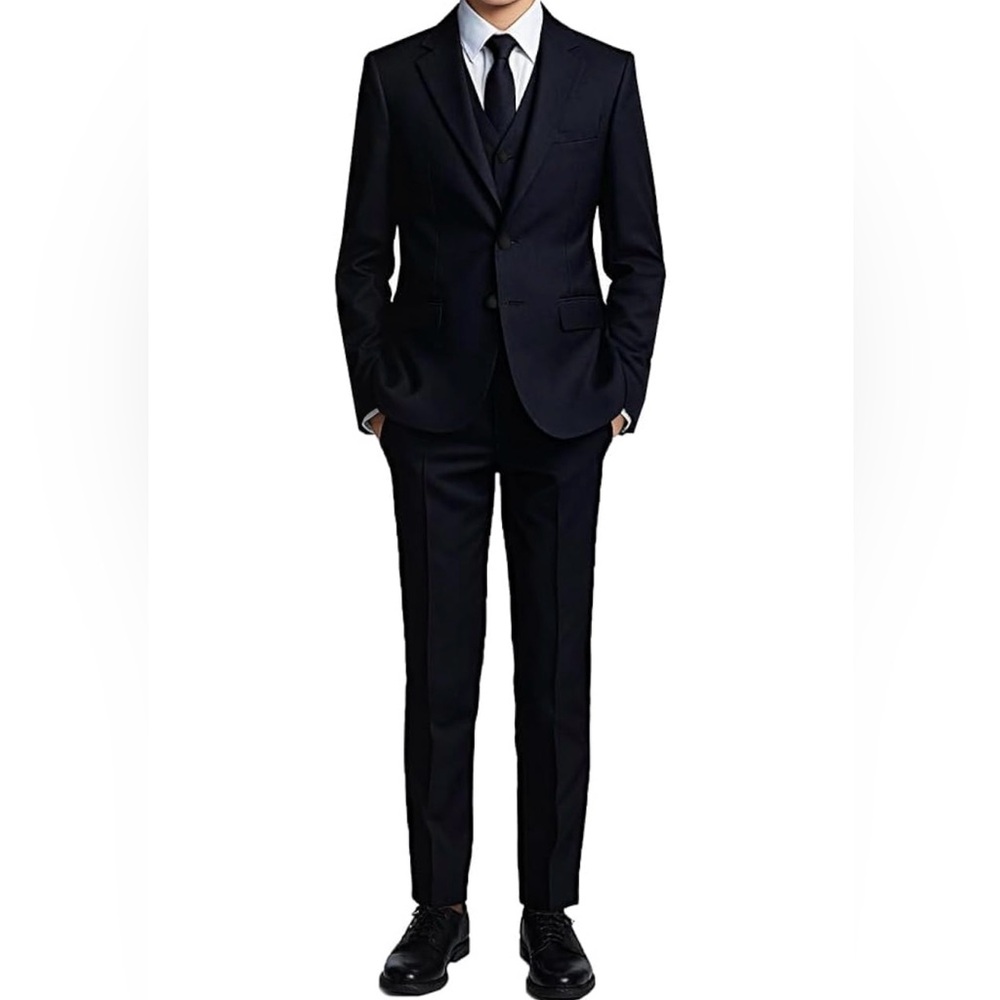 Black n Bianco Boys' Formal Black Suit